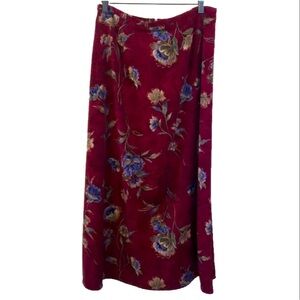 Beautiful maroon floral skirt. Size 12